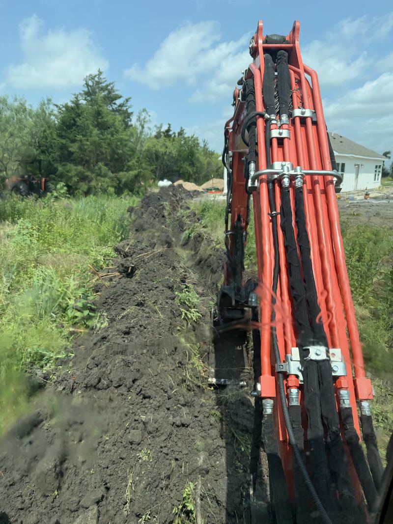 Trenching for the supply line run