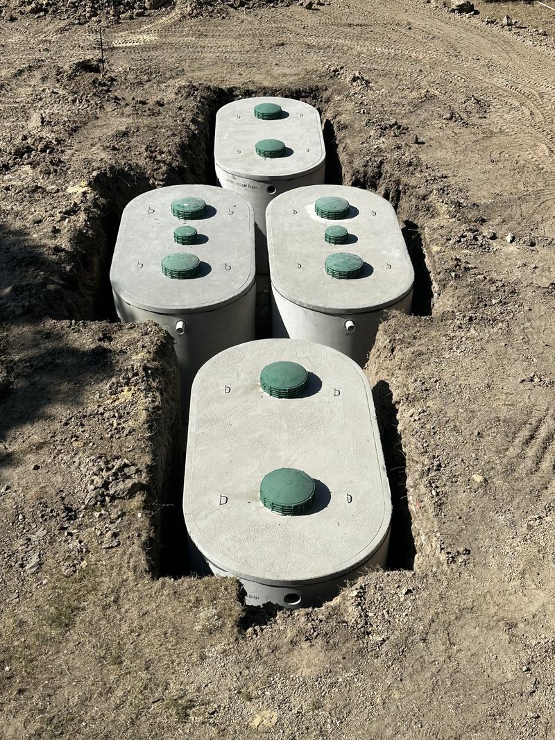 Tanks set in the excavation